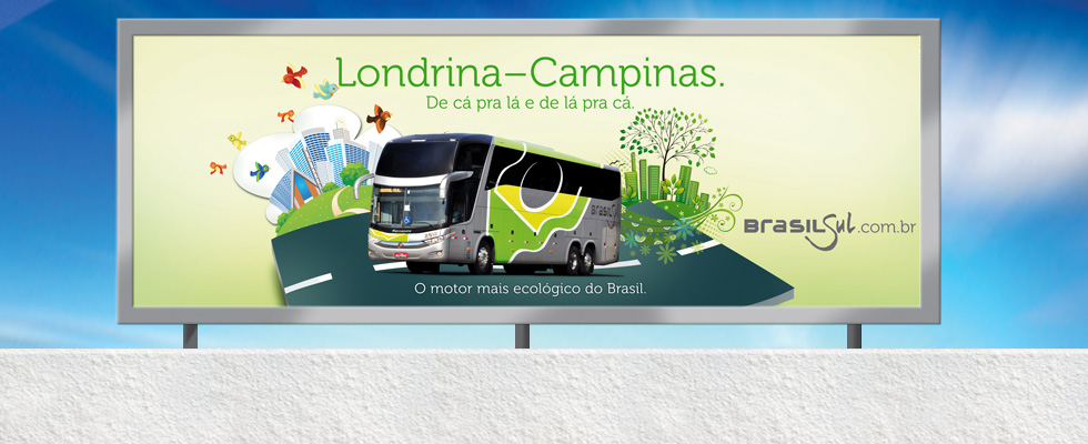 Outdoor Campanha para os novos ônibus daBrasil Sul