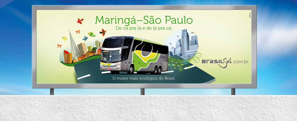 Outdoor Campanha para os novos ônibus daBrasil Sul