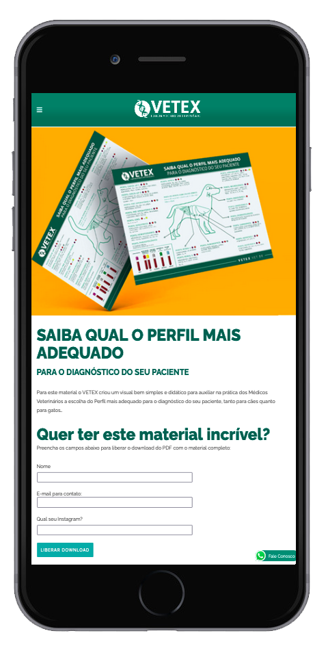 inbound marketing vetex laboratorios veterinarios landing page conteudo pdf perfil